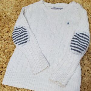 Girl's Cable Knit Sweater Size 4 patch elbows button shoulders